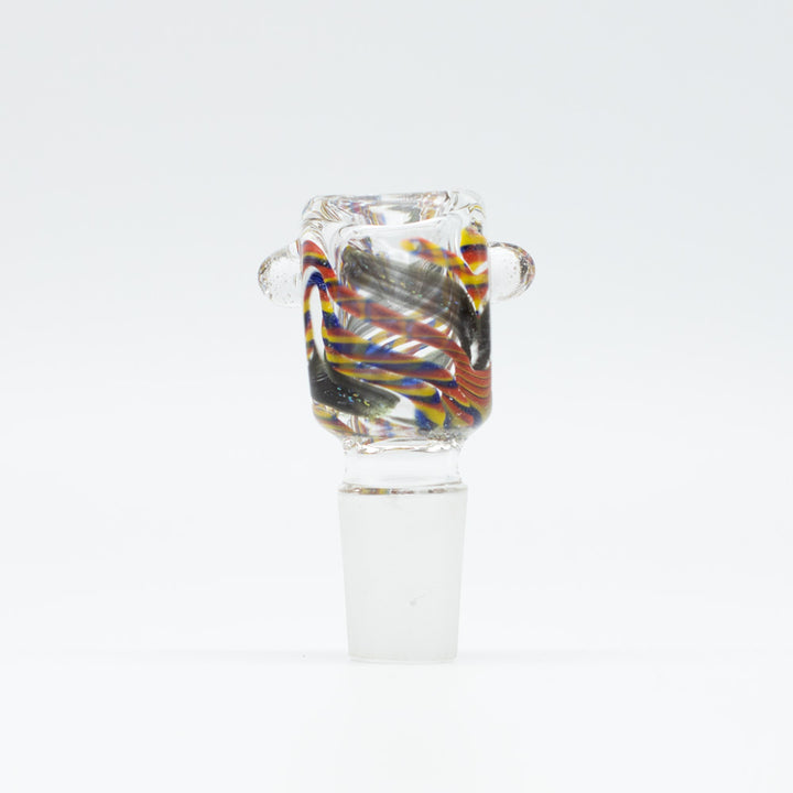 Glass Cone - Square - Red, Blue & Yellow Swirls The Bong Shop