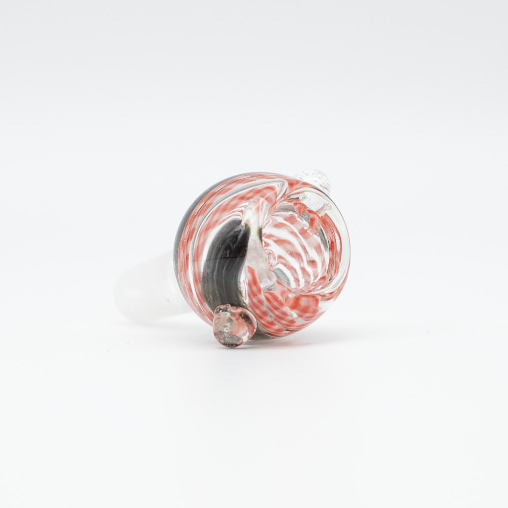Glass Cone - Red & White Swirls - 14mm The Bong Shop