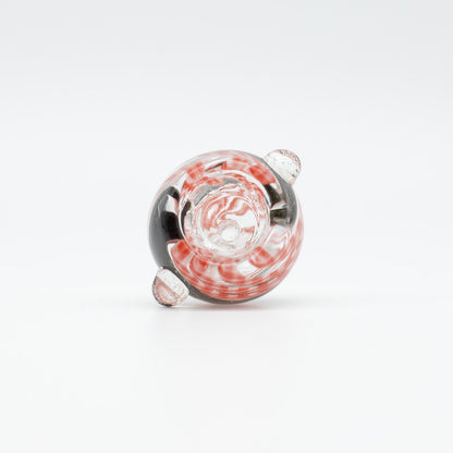 Glass Cone - Red & White Swirls - 14mm The Bong Shop