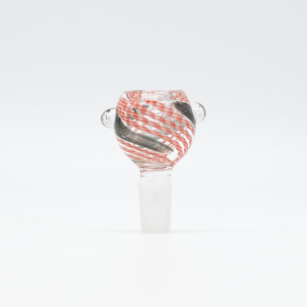 Glass Cone - Red & White Swirls - 14mm The Bong Shop