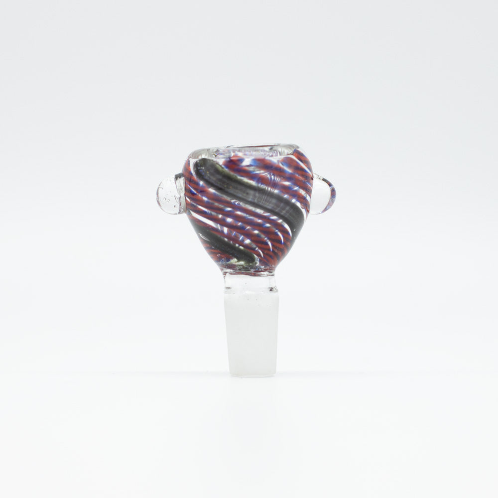 Glass Cone - Red & Blue Swirls - 14mm The Bong Shop