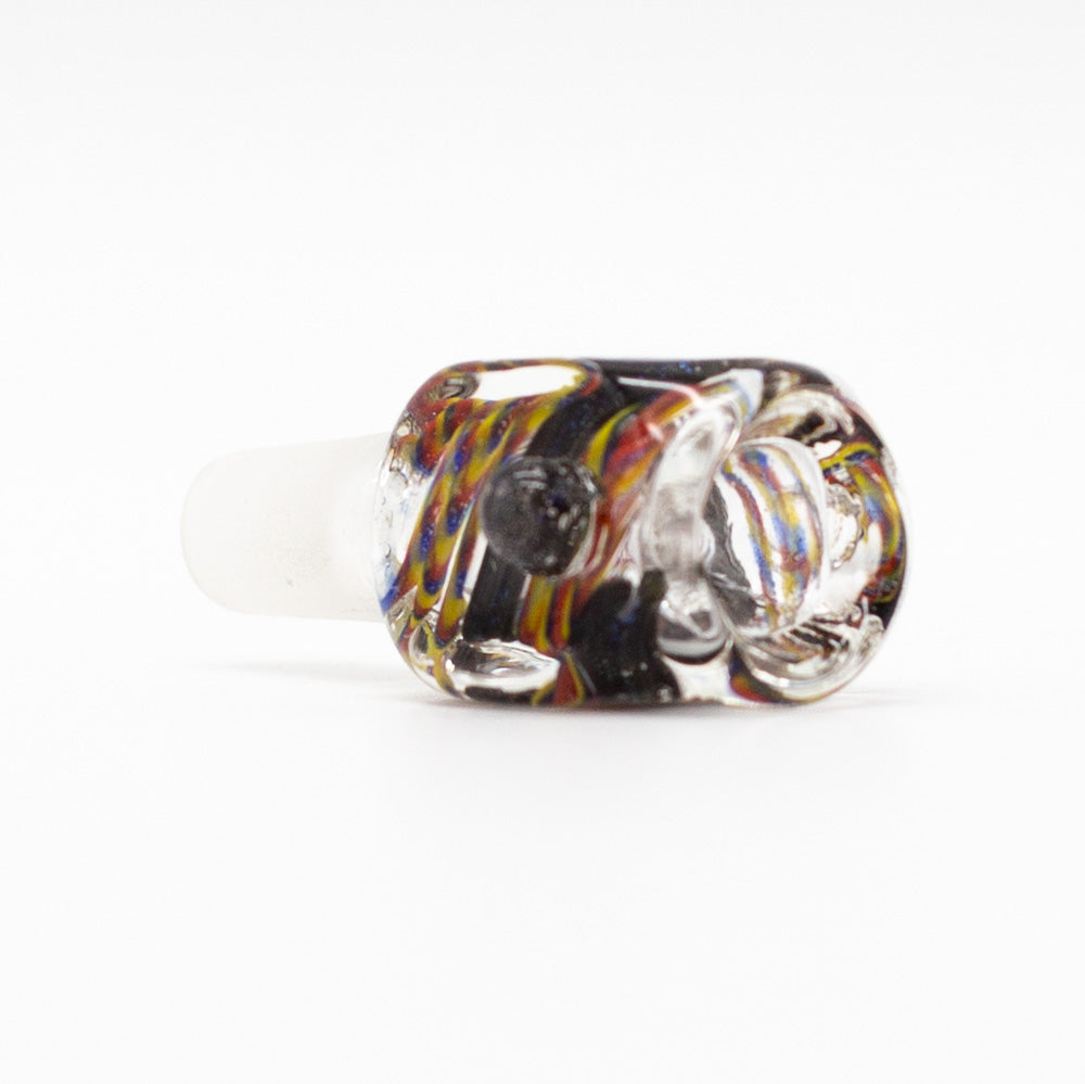 Glass Cone - Square - Red, Blue & Yellow Swirls The Bong Shop