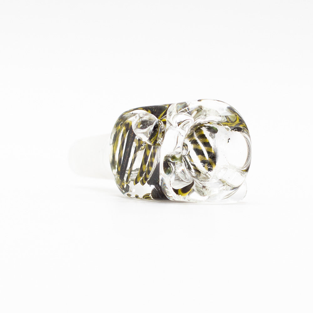 Glass Cone - Square - Black & Yellow Swirls - 14mm The Bong Shop