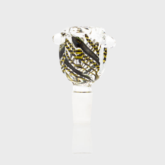 Glass Cone - Square - Black & Yellow Swirls - 14mm The Bong Shop