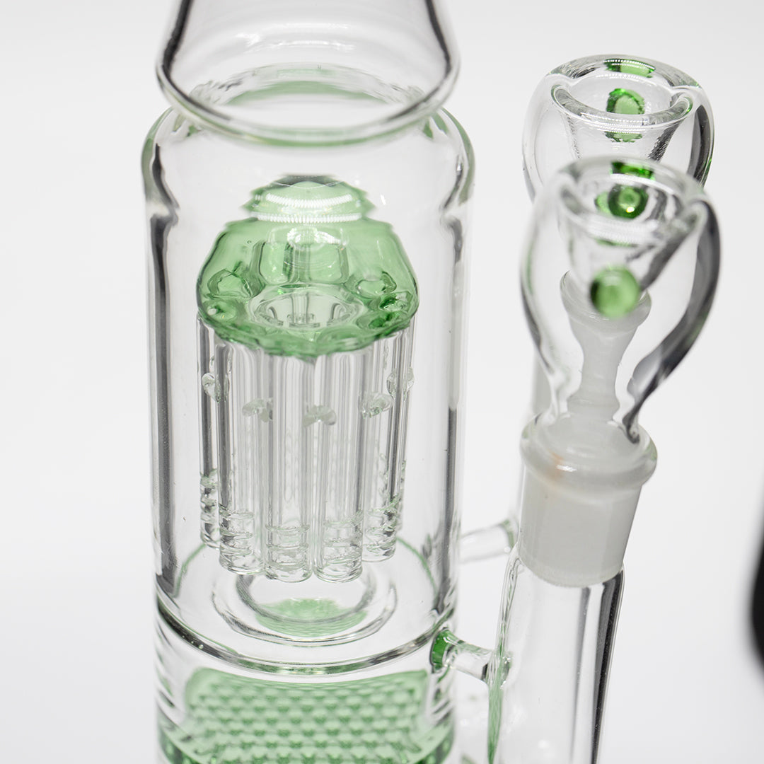 Titan Series Double Delta Glass Bong (Deluxe Wooden Box Edition)