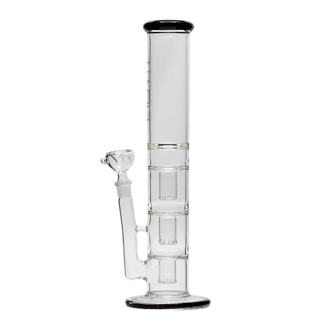 Titan Series Triple Trap Glass Bong Clear Cone (Deluxe Wooden Box Edition)