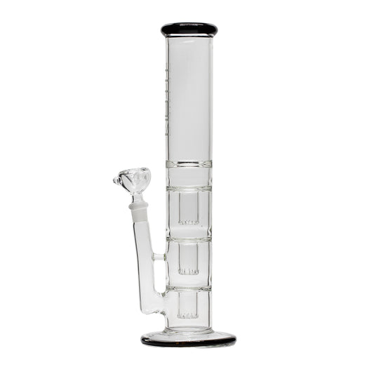 Titan Series Triple Trap Glass Bong Clear Cone (Deluxe Wooden Box Edition)