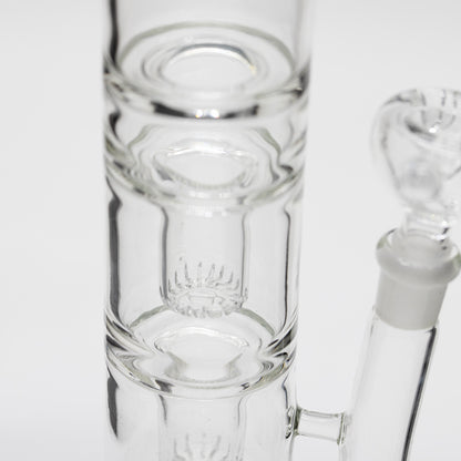 Titan Series Triple Trap Glass Bong Clear Cone (Deluxe Wooden Box Edition)