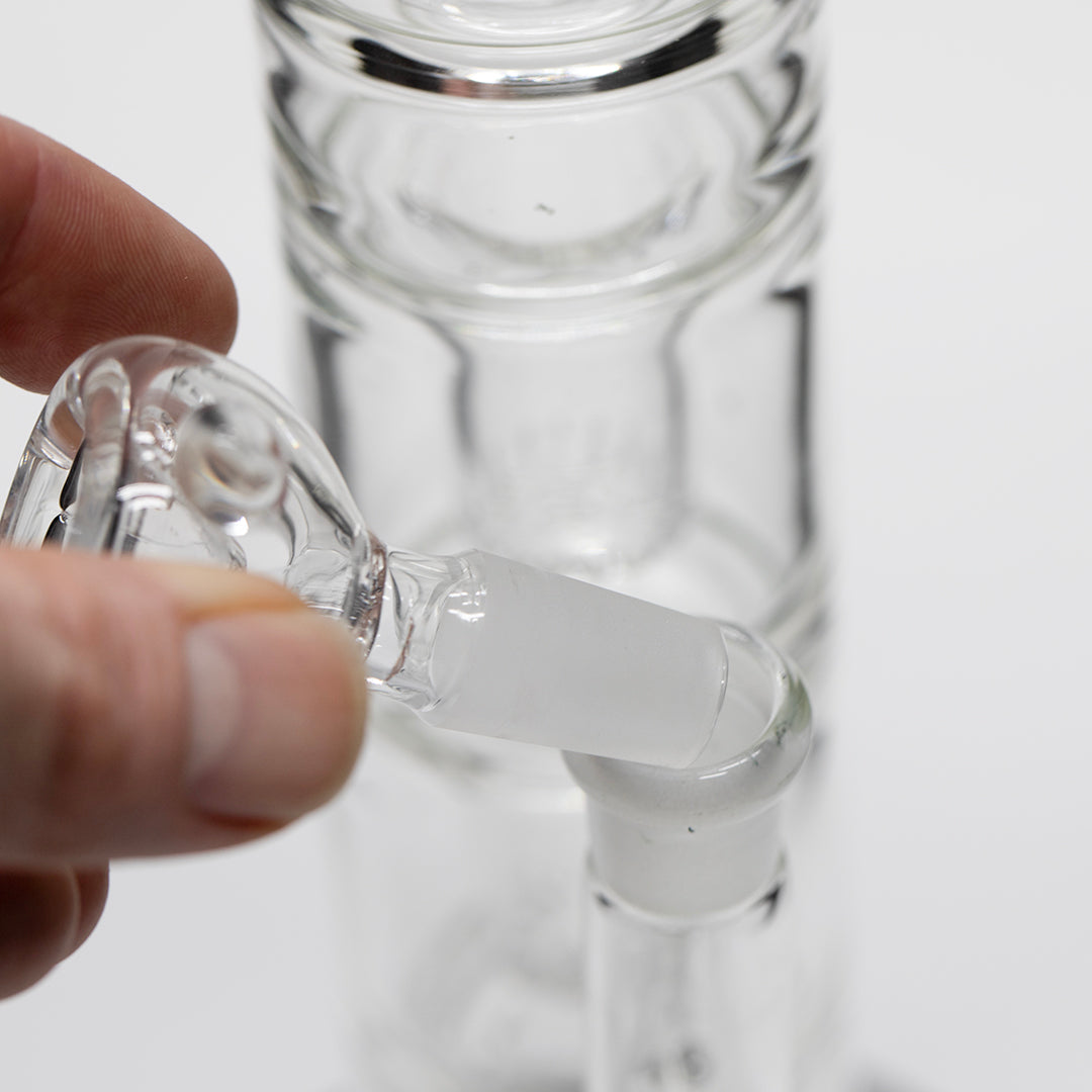 Titan Series Triple Trap Glass Bong Clear Cone (Deluxe Wooden Box Edition)