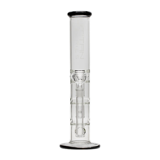 Titan Series Triple Trap Glass Bong Clear Cone (Deluxe Wooden Box Edition)