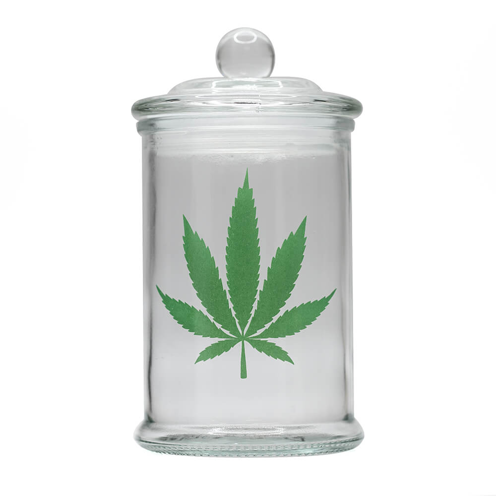 Badass Stash Jar - Plain Weed Leaf (370ml) Badass