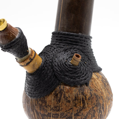 HUNI PIPE COCONUT AND BAMBOO - BLACK TWINE Huni Pipes