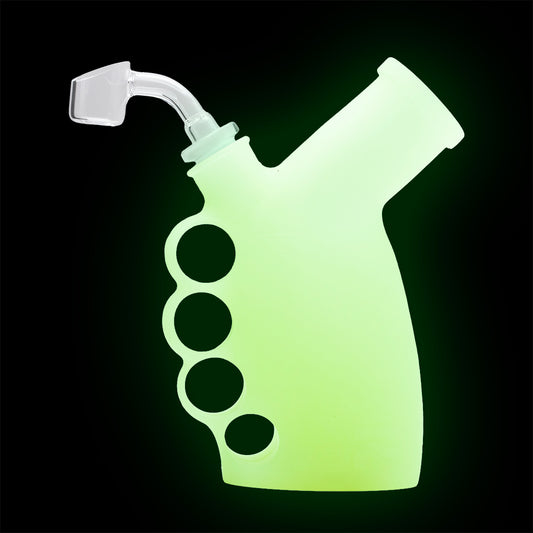 PULSAR - RIP SILICONE KNUCKLE BUBBLER DAB RIG - GLOW IN THE DARK