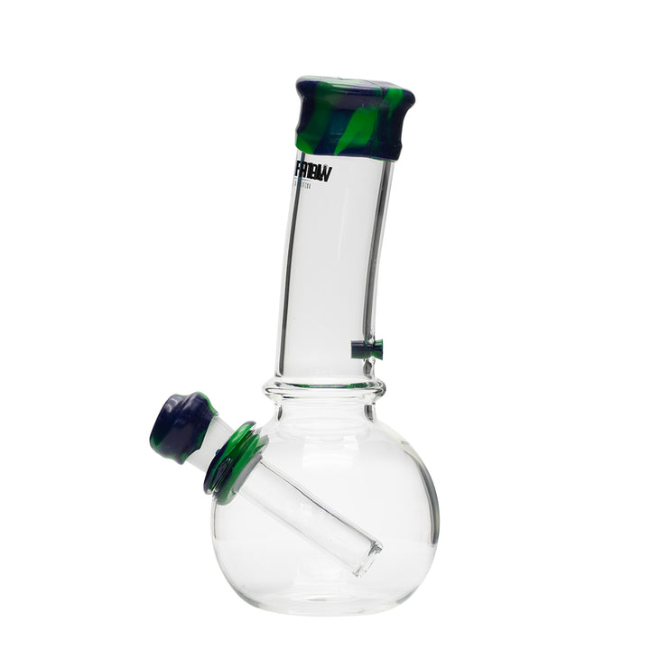 Waterfall Bent Junior Highbrid Series Glass Bong - Green/Blue Waterfall