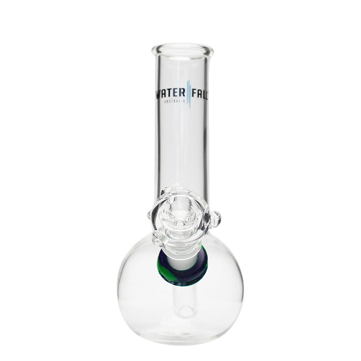 Waterfall Bent Junior Highbrid Series Glass Bong - Green/Blue Waterfall