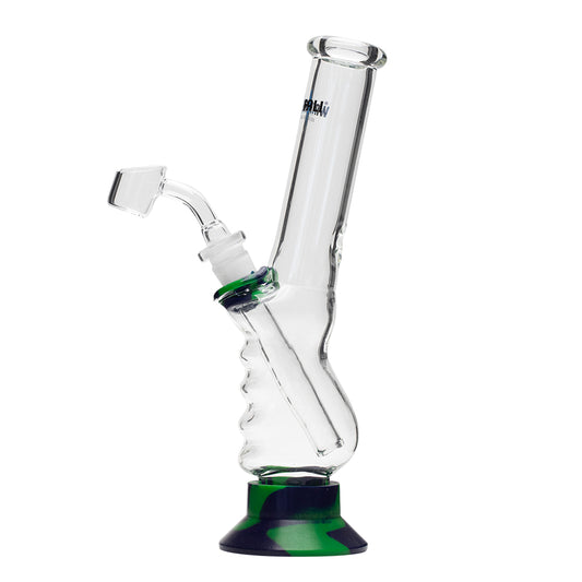Waterfall Small Gripper Highbrid Series Glass Bong - Green/Blue Waterfall
