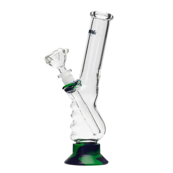 Waterfall Small Gripper Highbrid Series Glass Bong - Green/Blue Waterfall