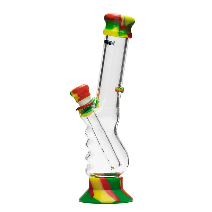 Waterfall Small Gripper Highbrid Series Glass Bong - Rasta Waterfall