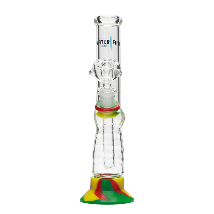 Waterfall Small Gripper Highbrid Series Glass Bong - Rasta Waterfall