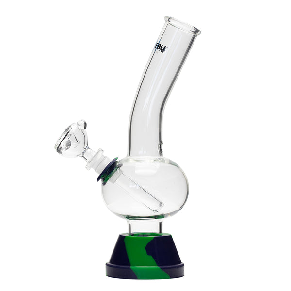 Waterfall Zap Squash Highbrid Series Glass Bong - Green/Blue Waterfall