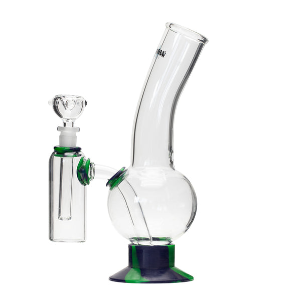 Waterfall Decimator Highbrid Series Glass Bong With Ash Catcher - Green/Blue Waterfall