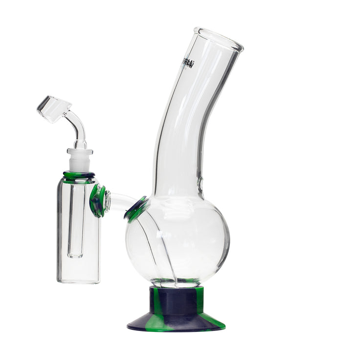 Waterfall Decimator Highbrid Series Glass Bong With Ash Catcher - Green/Blue Waterfall