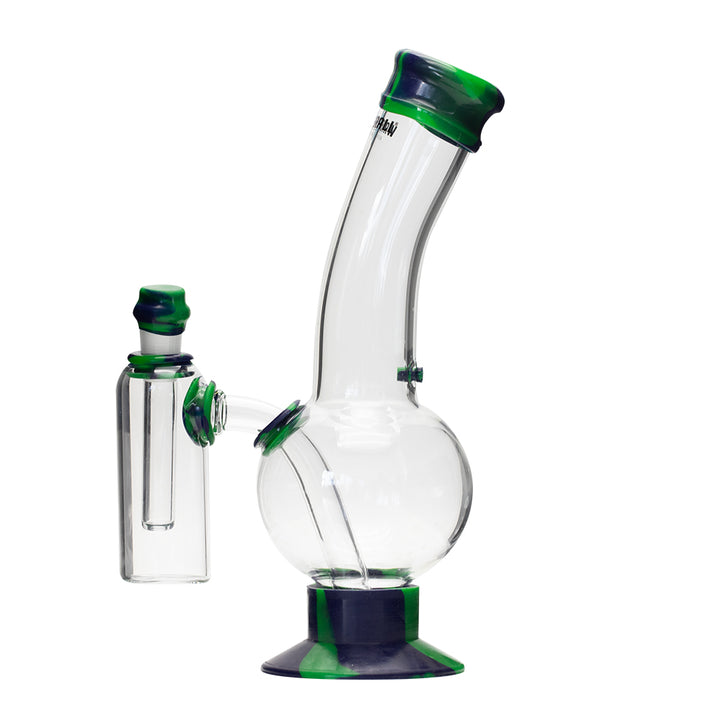 Waterfall Decimator Highbrid Series Glass Bong With Ash Catcher - Green/Blue Waterfall