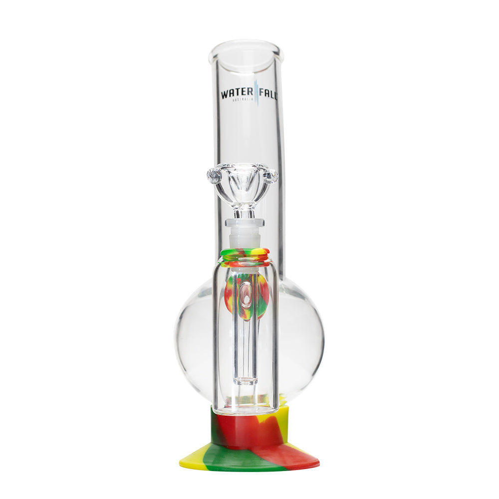Waterfall Decimator Highbrid Series Glass Bong With Ash Catcher - Rasta Waterfall