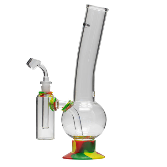 Waterfall Supernova Highbrid Series Glass Bong With Ash Catcher - Rasta Waterfall