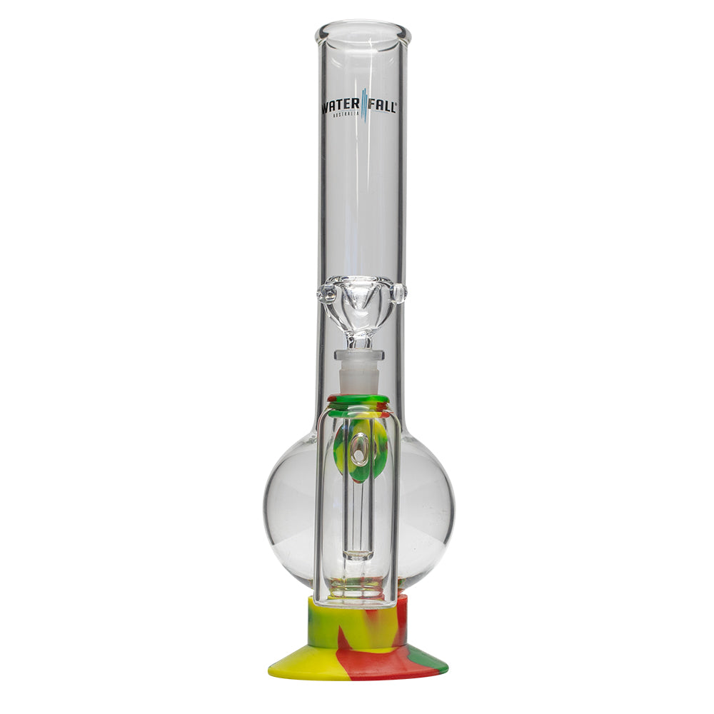 Waterfall Supernova Highbrid Series Glass Bong With Ash Catcher - Rasta Waterfall