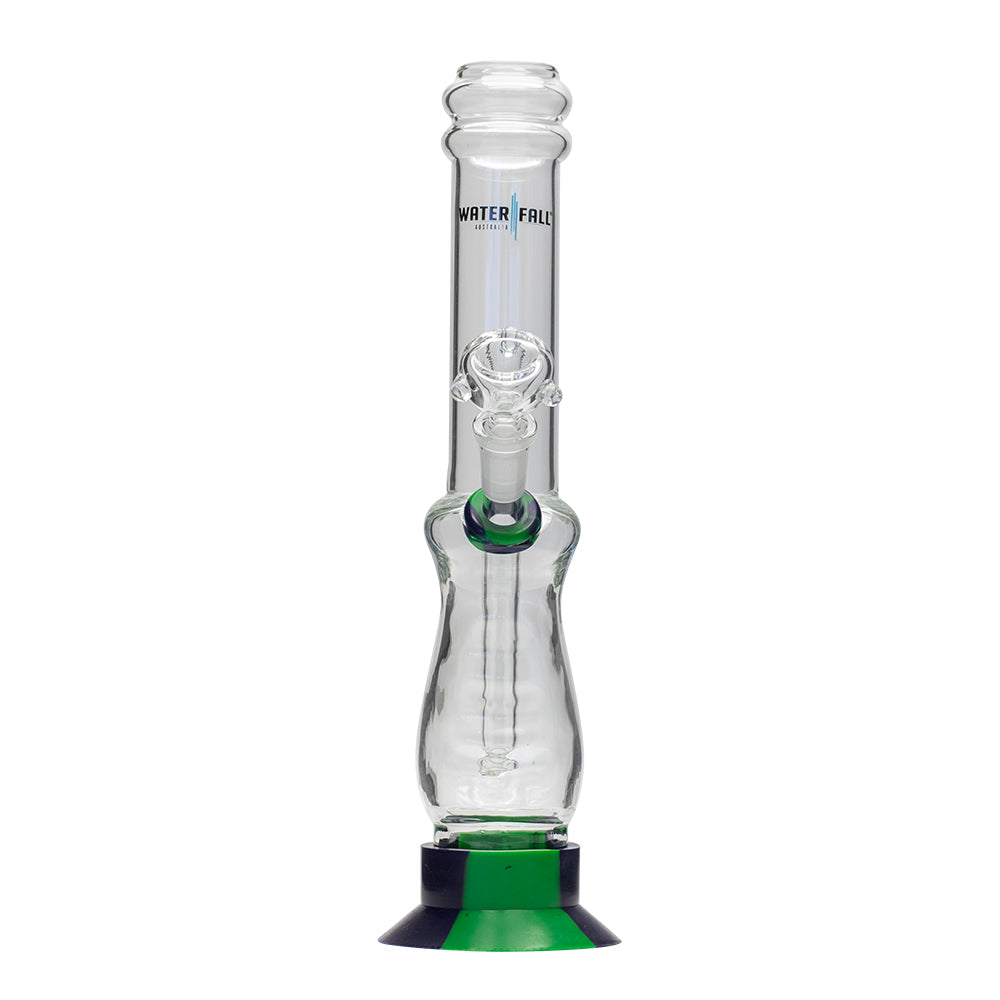 Waterfall Large Gripper Highbrid Series Glass Bong - Green/Blue Waterfall