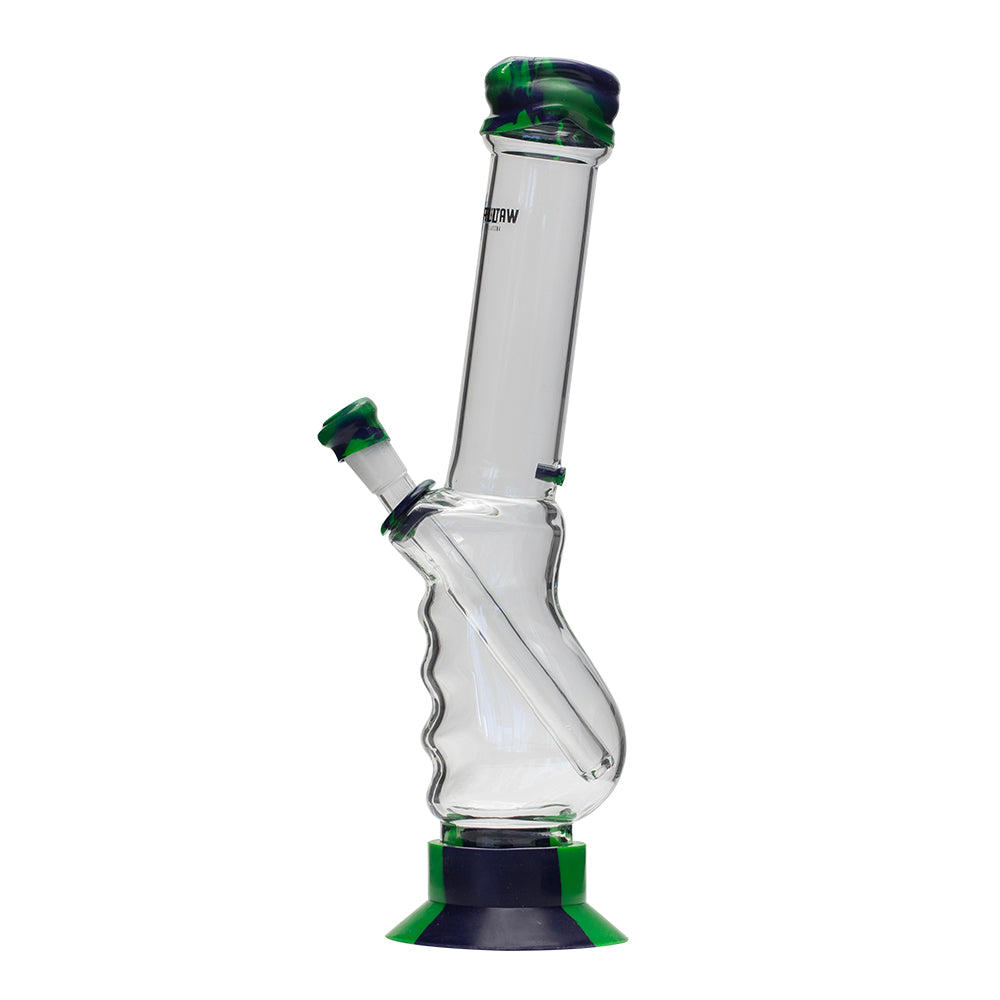 Waterfall Large Gripper Highbrid Series Glass Bong - Green/Blue Waterfall