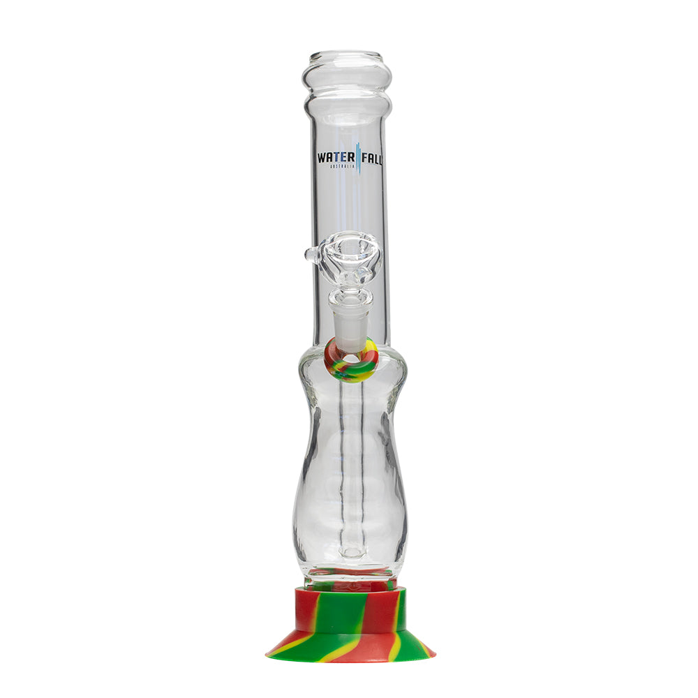 Waterfall Large Gripper Highbrid Series Glass Bong - Rasta Waterfall