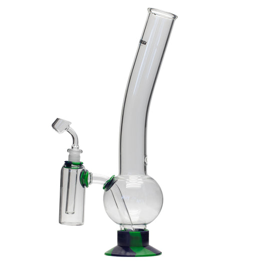 Waterfall Terminator Highbrid Series With Ash Catcher Glass Bong - Green/Blue Waterfall