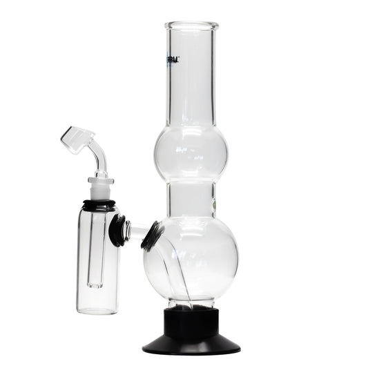 Waterfall Beano Highbrid Series Glass Bong with Ash Catcher - Black Waterfall