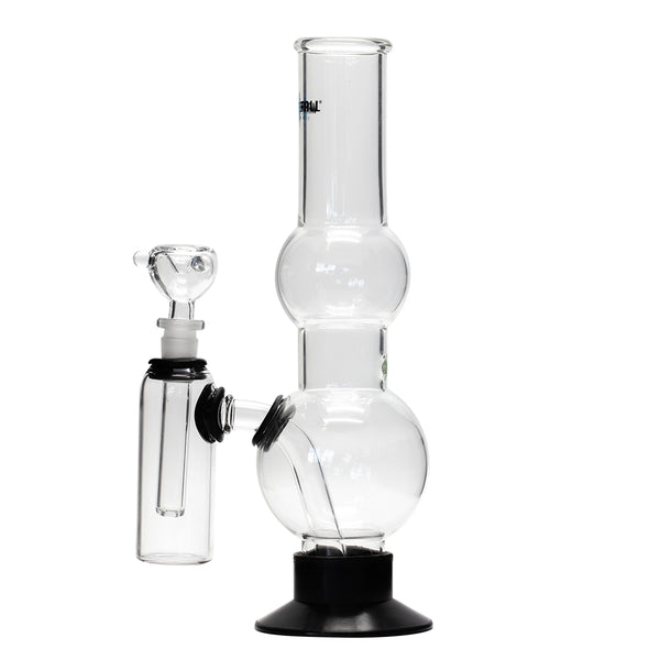 Waterfall Beano Highbrid Series Glass Bong with Ash Catcher - Black Waterfall