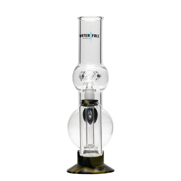 Waterfall Beano Highbrid Series Glass Bong with Ash Catcher - Camo Waterfall