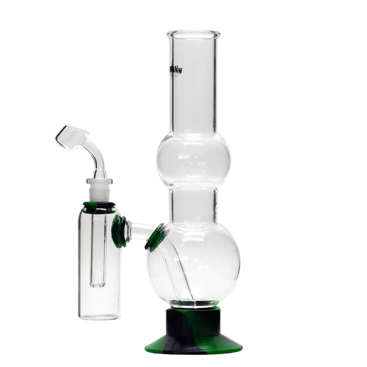 Waterfall Beano Highbrid Series Glass Bong with Ash Catcher - Green/Blue Waterfall