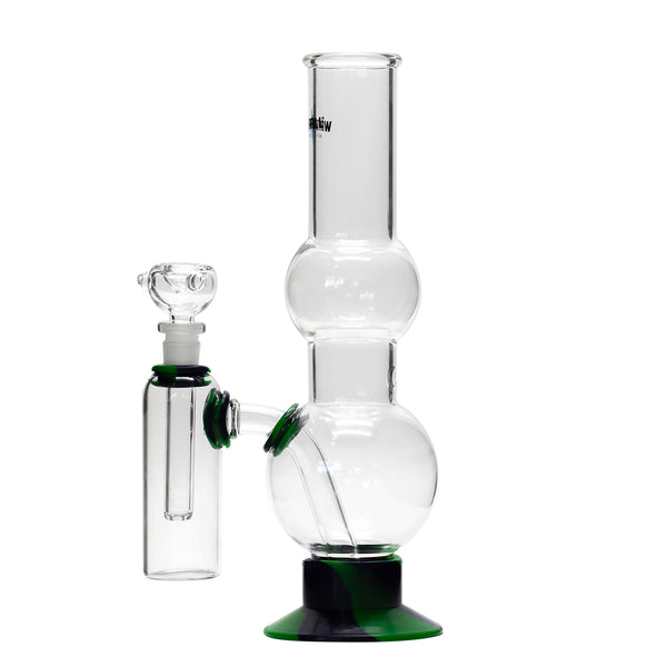 Waterfall Beano Highbrid Series Glass Bong with Ash Catcher - Green/Blue Waterfall