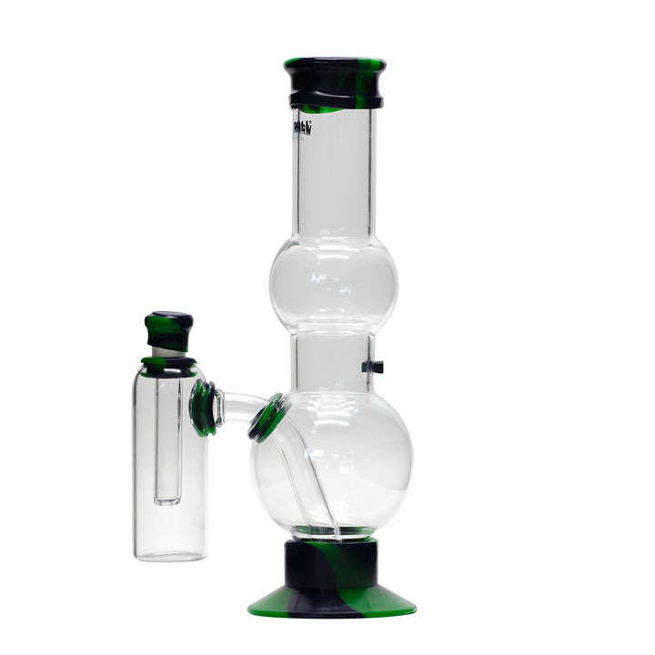 Waterfall Beano Highbrid Series Glass Bong with Ash Catcher - Green/Blue Waterfall