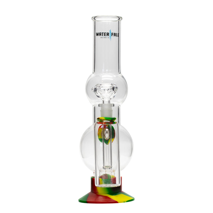 Waterfall Beano Highbrid Series Glass Bong with Ash Catcher - Rasta Waterfall