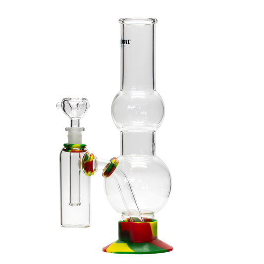 Waterfall Beano Highbrid Series Glass Bong with Ash Catcher - Rasta Waterfall