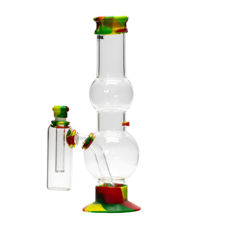 Waterfall Beano Highbrid Series Glass Bong with Ash Catcher - Rasta Waterfall