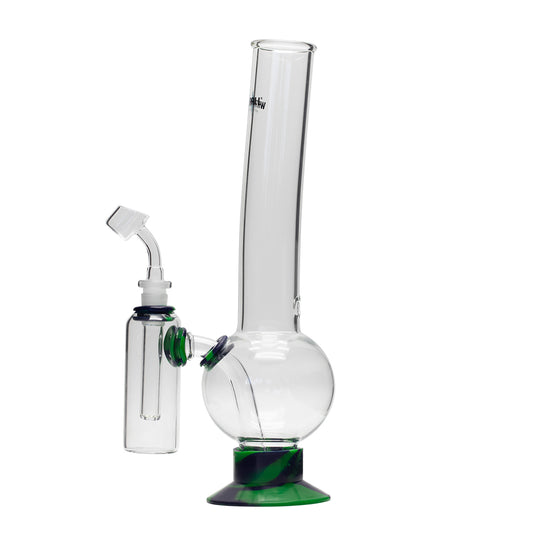 Waterfall Eliminator Highbrid Series Glass Bong With Ash Catcher - Green/Blue Waterfall