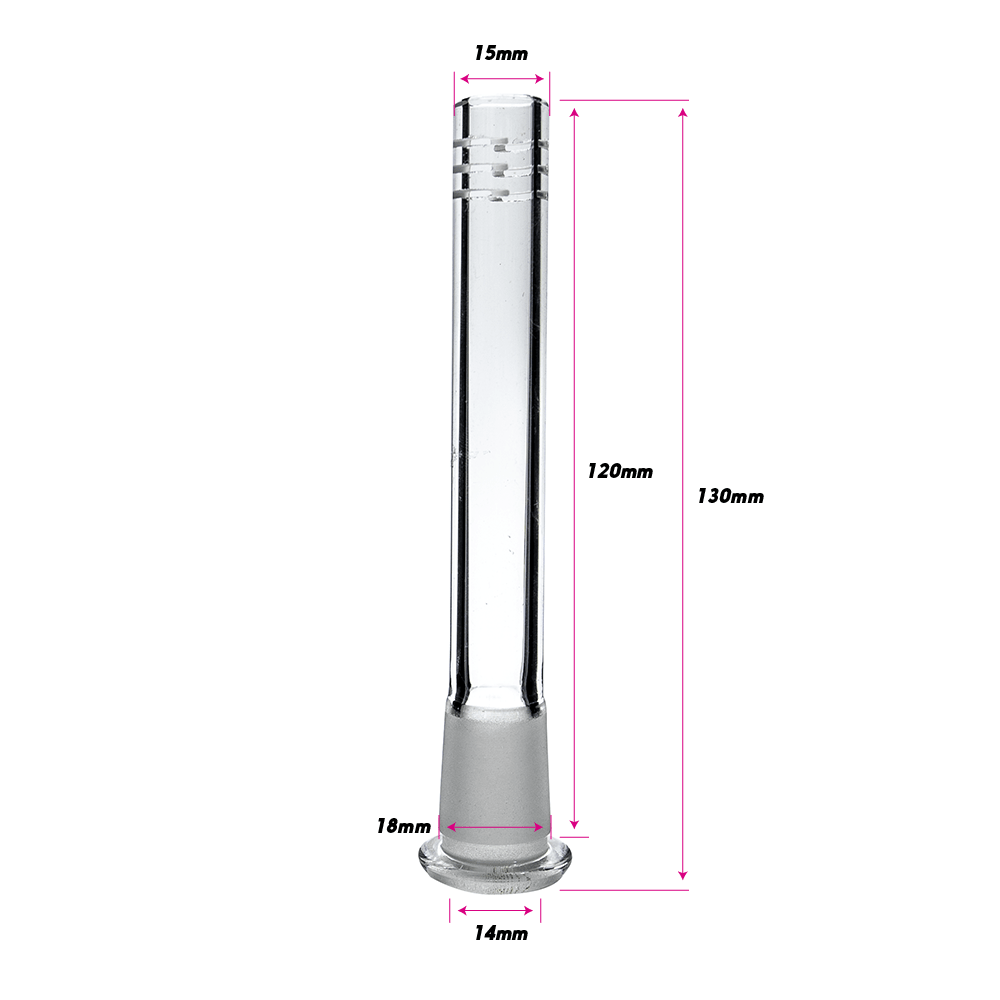 14CM GLASS SLIDER STEM - 18MM + 14MM The Bong Shop