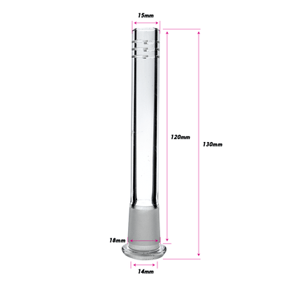 14CM GLASS SLIDER STEM - 18MM + 14MM The Bong Shop