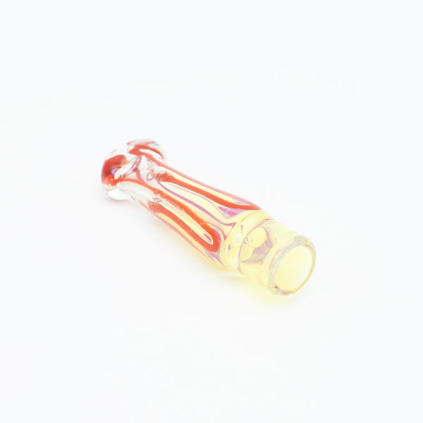 Cloudy Skies Glass Snorter - White & Red The Bong Shop