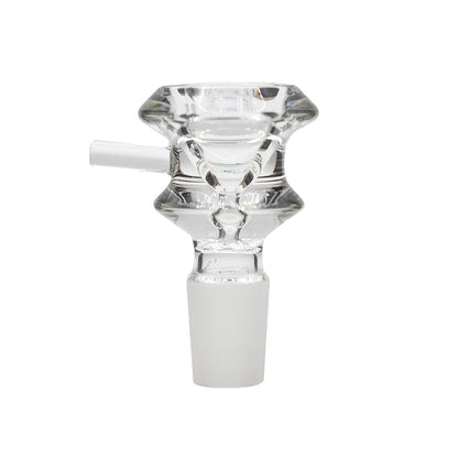 GLASS CONE LARGE HOURGLASS CLEAR 18MM WITH STRAIGHT HANDLE