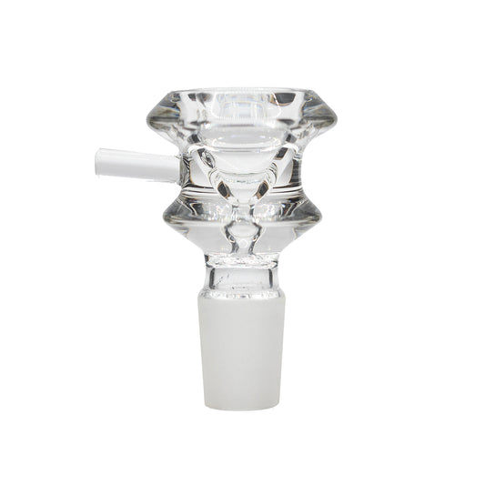 GLASS CONE LARGE HOURGLASS CLEAR 18MM WITH STRAIGHT HANDLE
