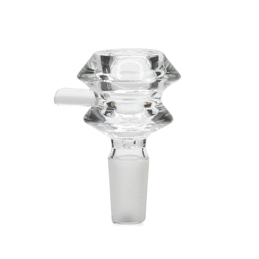 GLASS CONE SMALL HOURGLASS CLEAR 14MM WITH STRAIGHT HANDLE